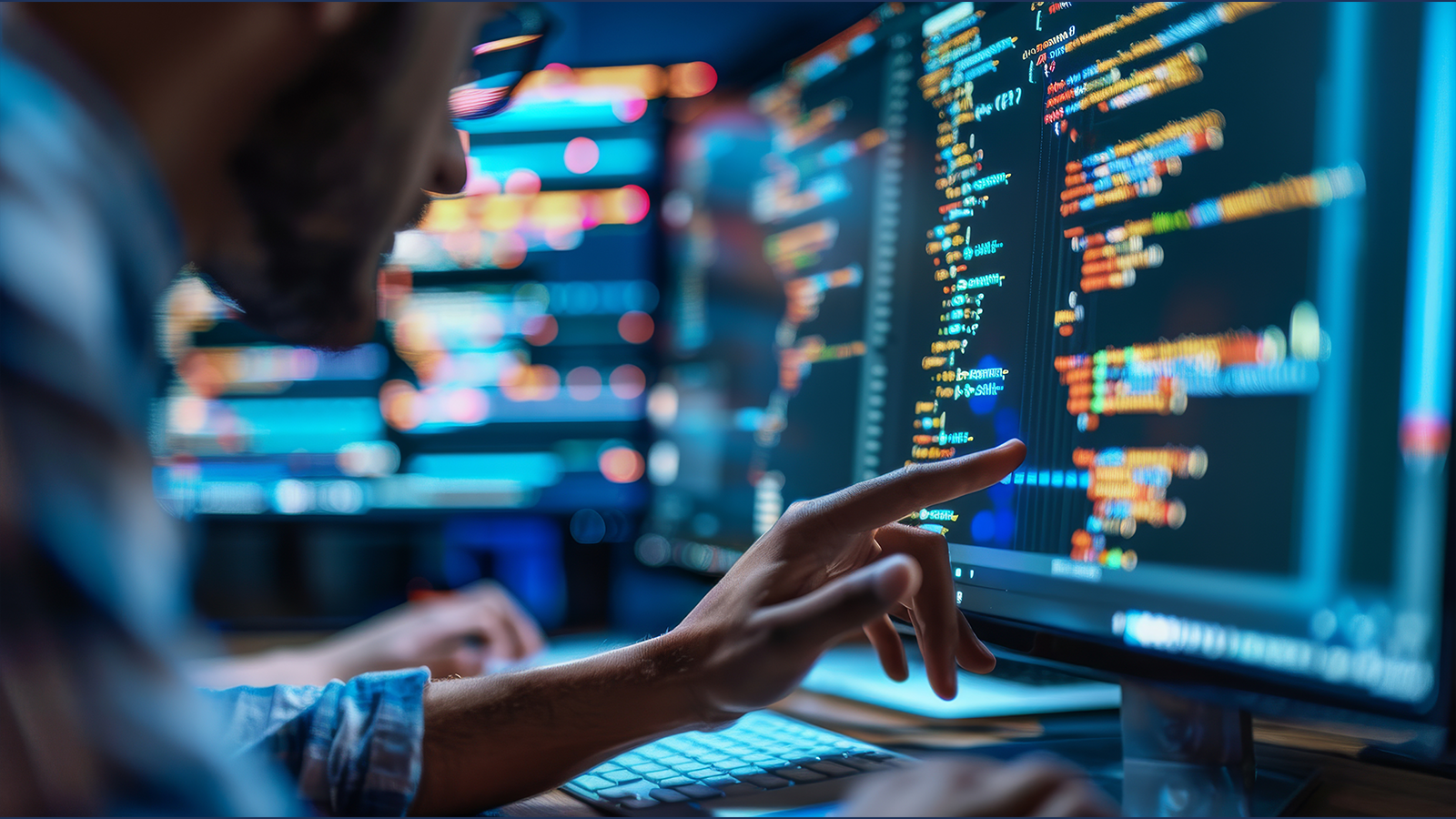 Mann vor einem Computer