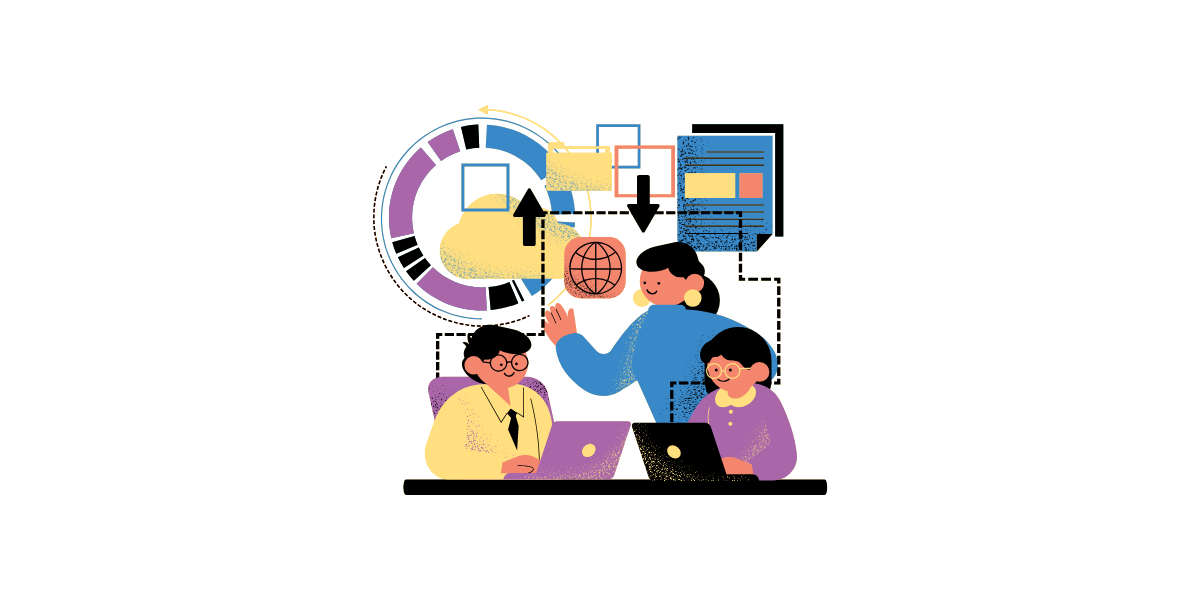 Illustration von einem IT Team