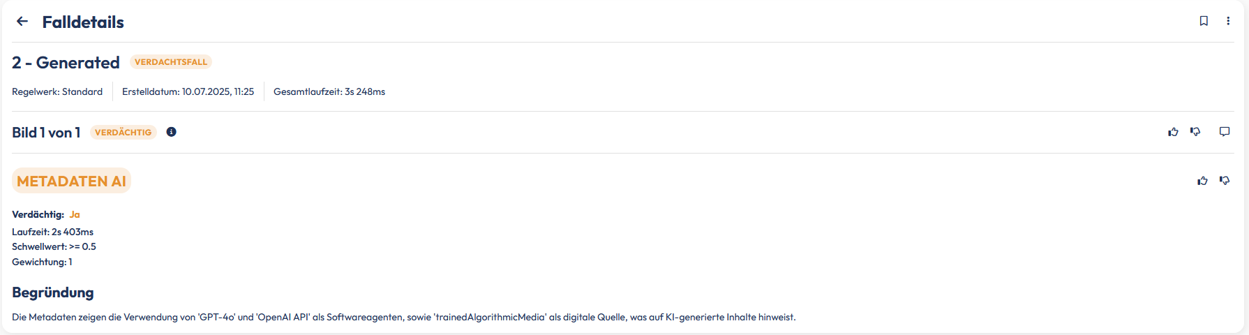 Metadaten eines Bildes