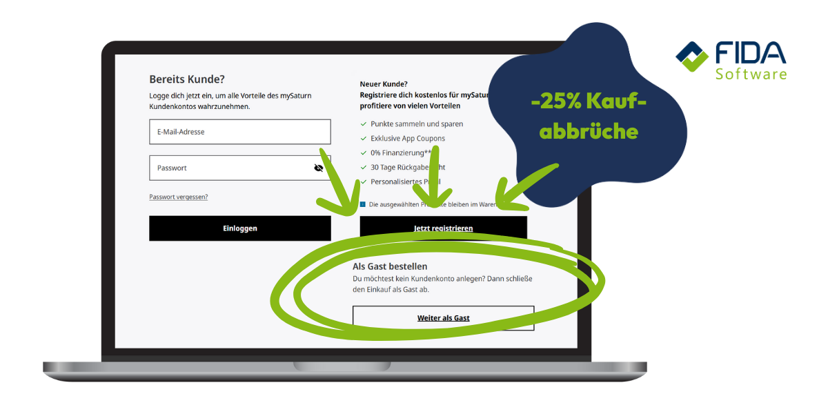 Grafik Gast Check Out Option