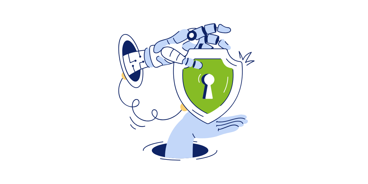 Grafik Zwei Hände mit einem Schloss