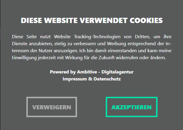 Beispiel Cookie Banner