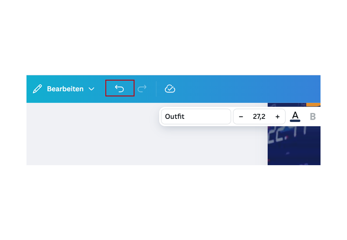 Rückgängig Funktion im Grafik Tool Canva