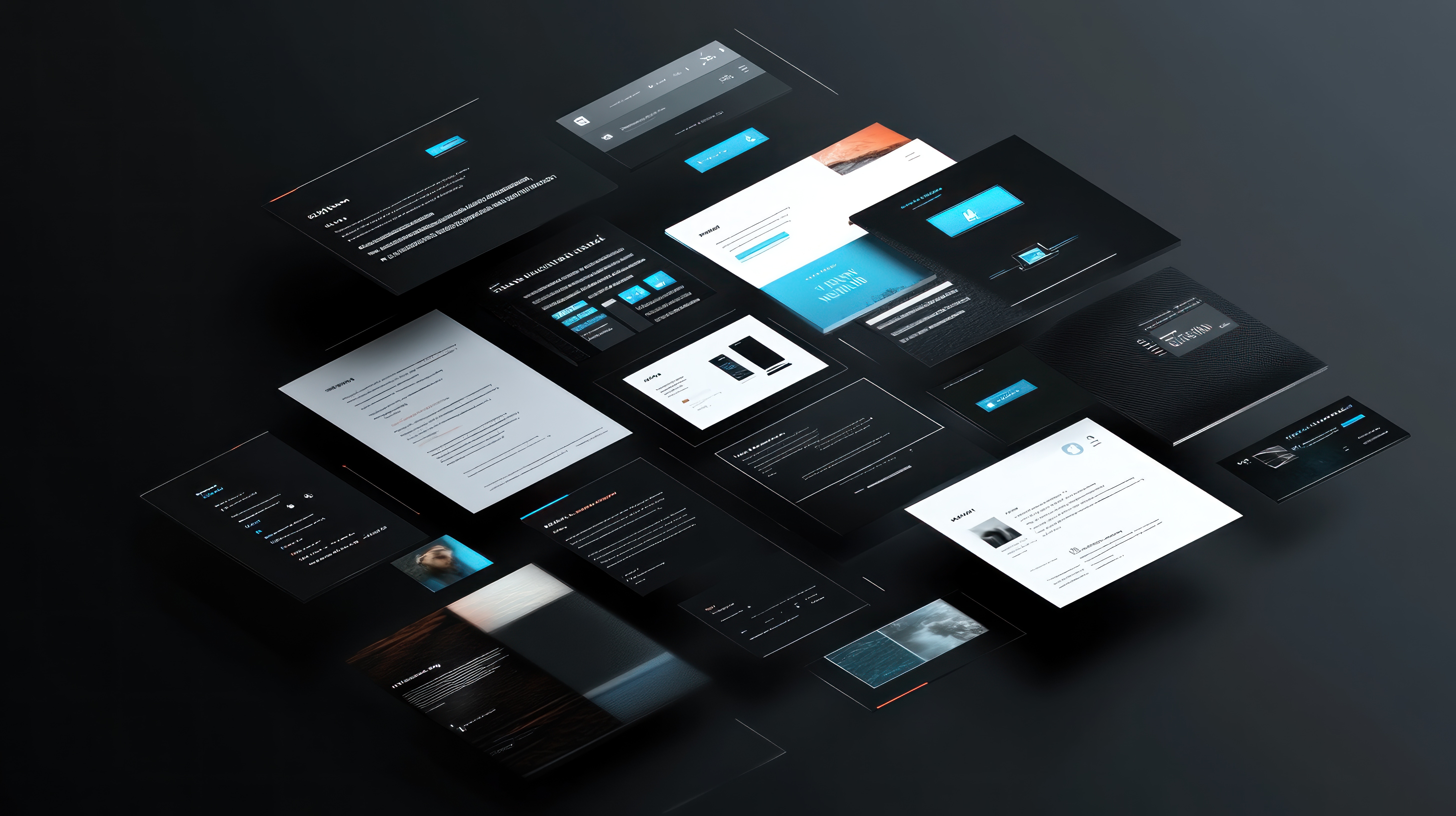 Übersicht UI Design Mockups