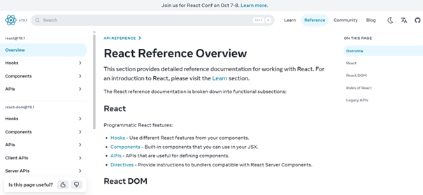 screenshot von react.dev