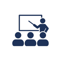 Icon eines Lehrers mit Klasse