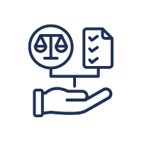 Icon einer Hand mit Waage