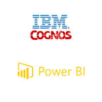 Cognos und Power BI Logo