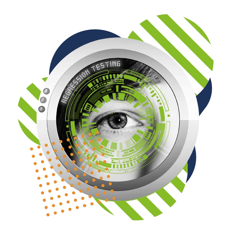 Auge in einem futuristischen Scanner